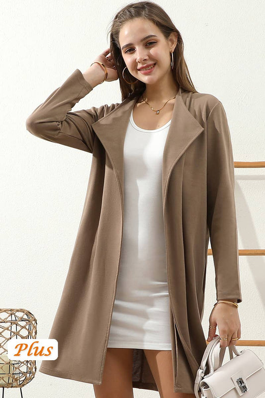 CWOCO153-P_DRAPE OPEN FRONT OFFICE TRENCH JACKET BLAZER