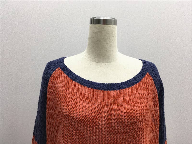 ALL-IN-ONE LONG LOOSE SOLID PULLOVER SWEATER