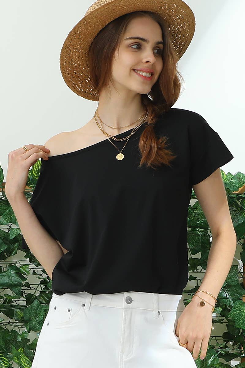 CWTTS701_ROUND NECK SHORT SLEEVE T SHIRT TUNIC TOP