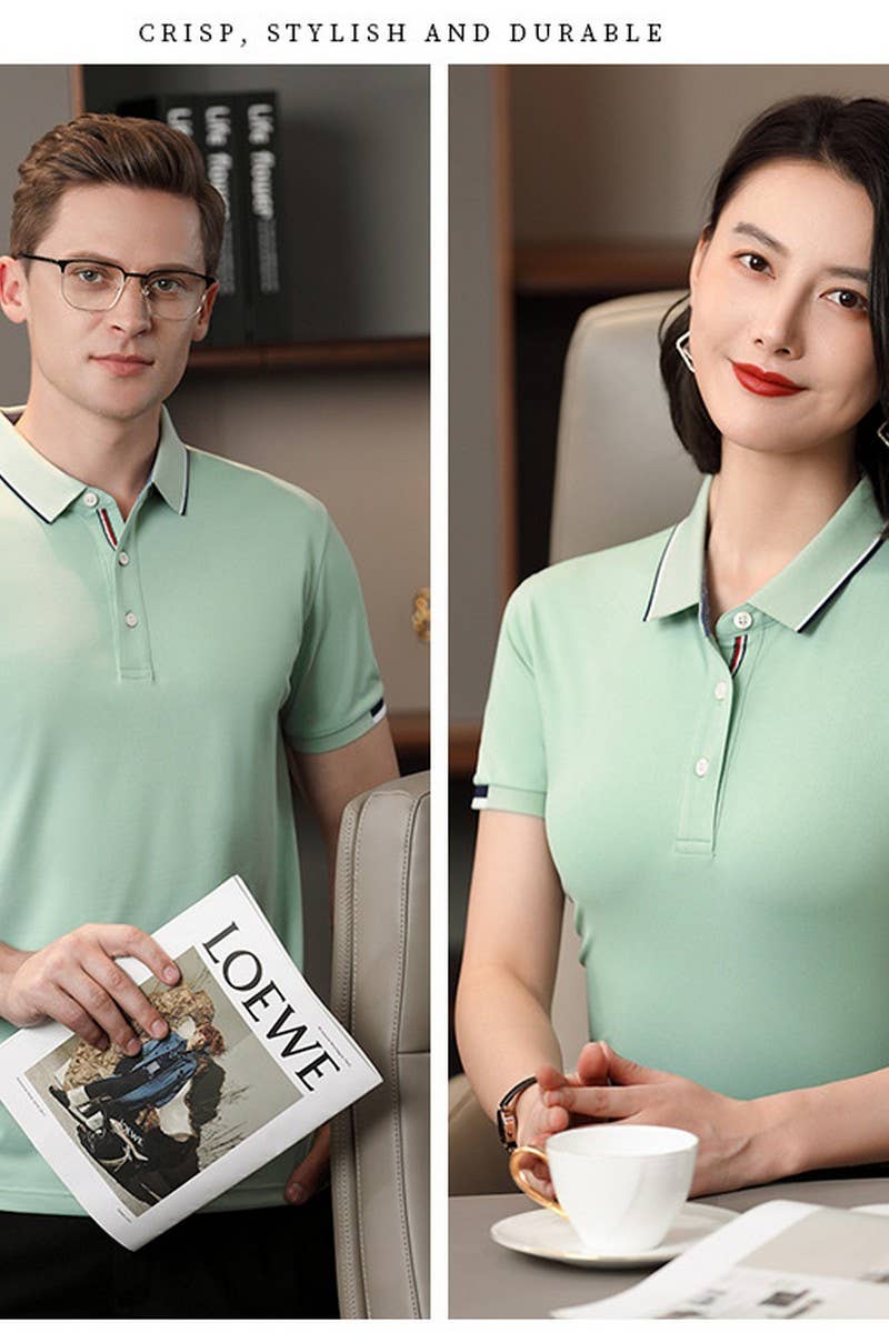 CWTBLS02441_COTTON EMBROIDERED CASUAL SHORT SLEEVE POLO