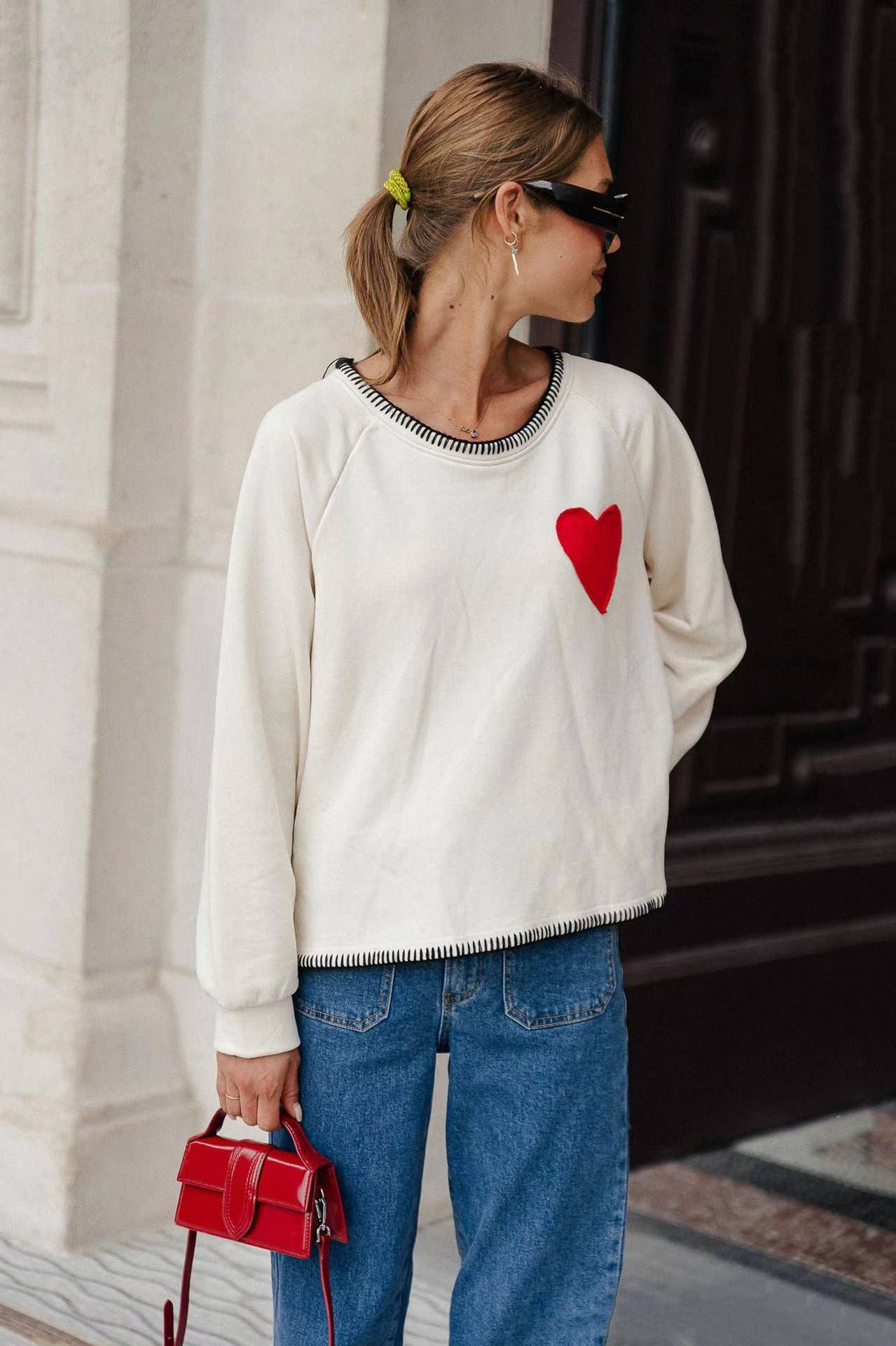 COMFORTABLE LOVE ROUND NECK LONG SLEEVE HOODIE