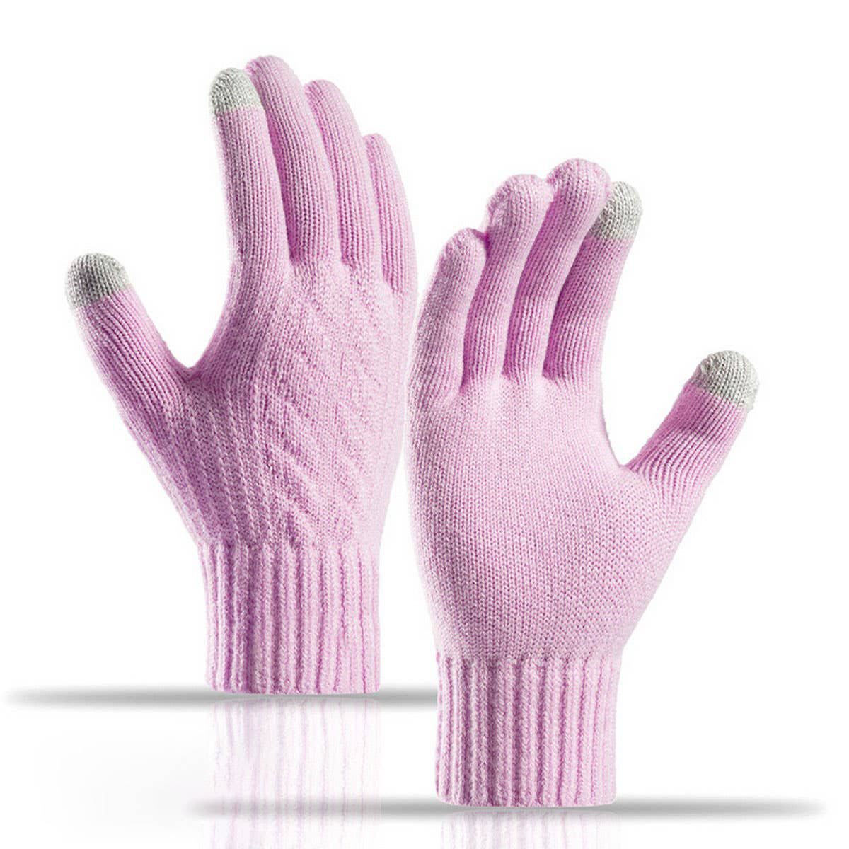 CWAG00580_UNISEX PLUS SIZE WINTER KNIT TOUCHSCREEN GLOVES
