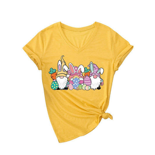 EASTER CUTE DWARF FASHION PRINT SHORT SLEEVE TEES_CWTTS0786