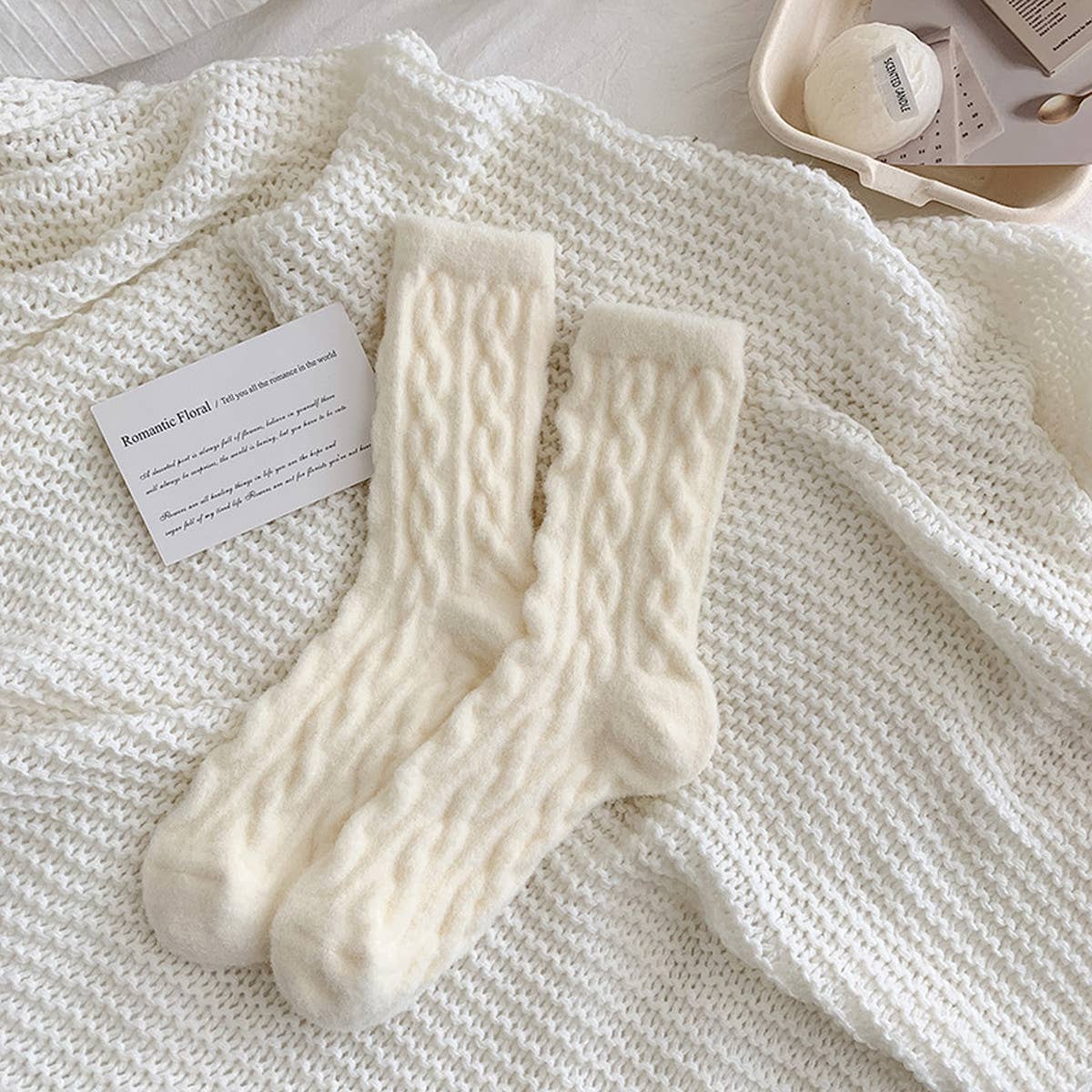 Cozy Thick Plush Hemp-Knit Socks for Fall & Winter