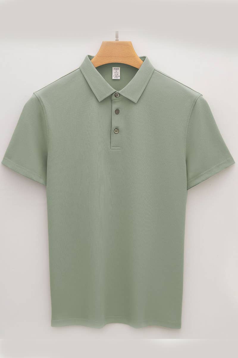 CWTBLS1787_MEN'S SIMPLE SEAMLESS COLLAR POLO SHIRT