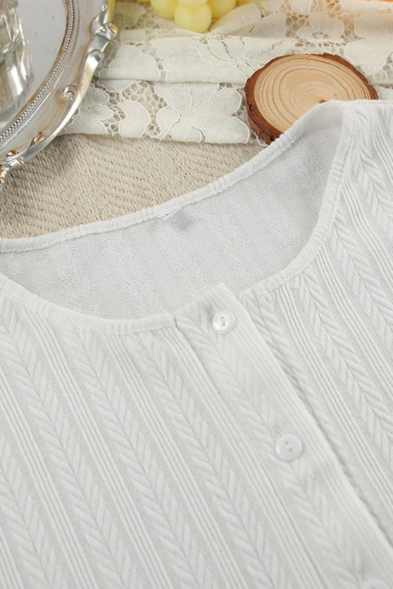 CWSPJ0216_KNITTED JACQUARD PAJAMAS HOME TWO-PIECE SET