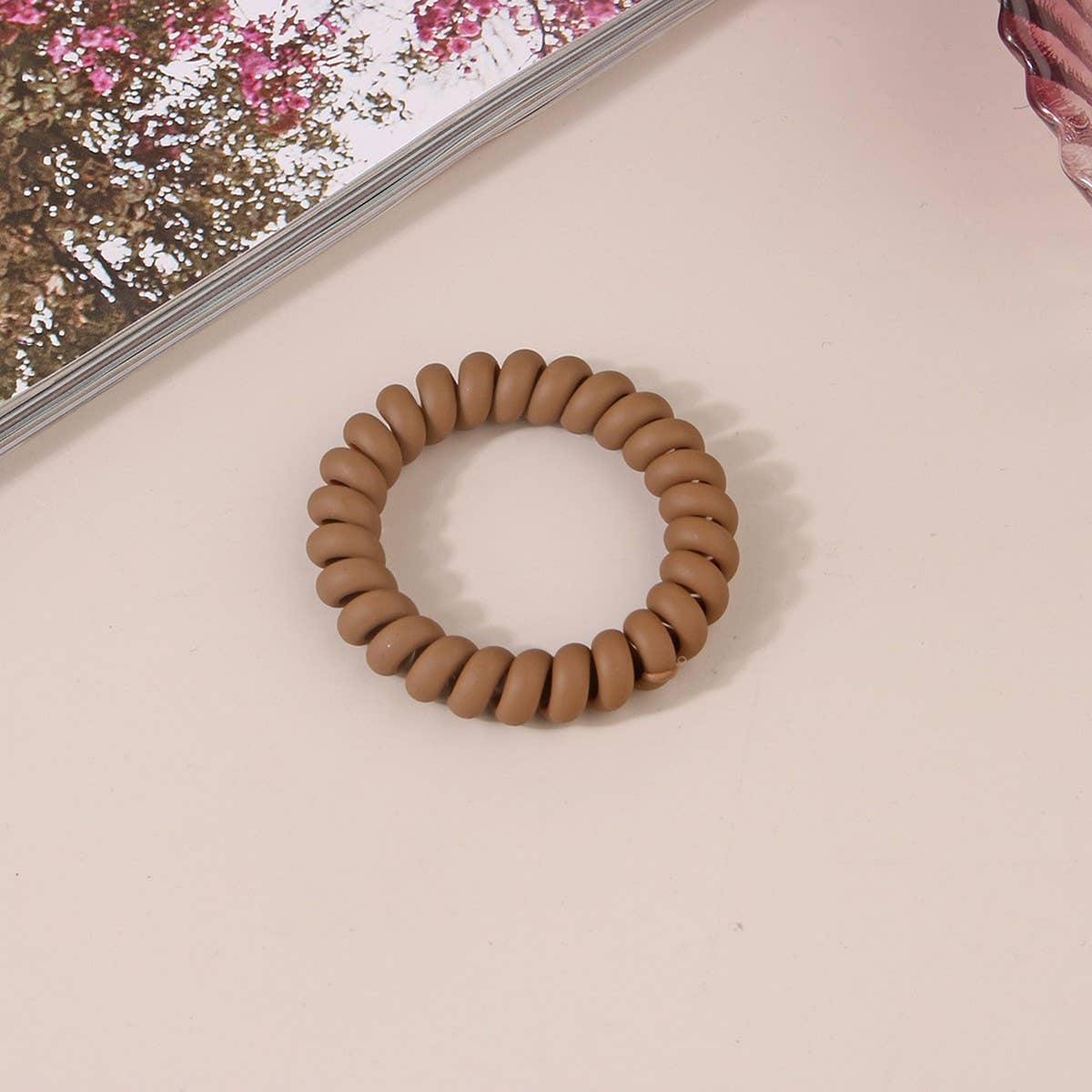 CWAHA1379_SIMPLE FROSTED PHONE CORD HAIR TIE