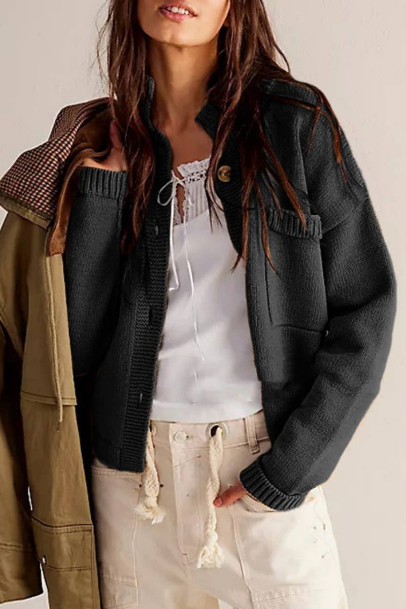 CWOCAL1806_KNIT COAT SOLID COLOR CARDIGAN SWEATER