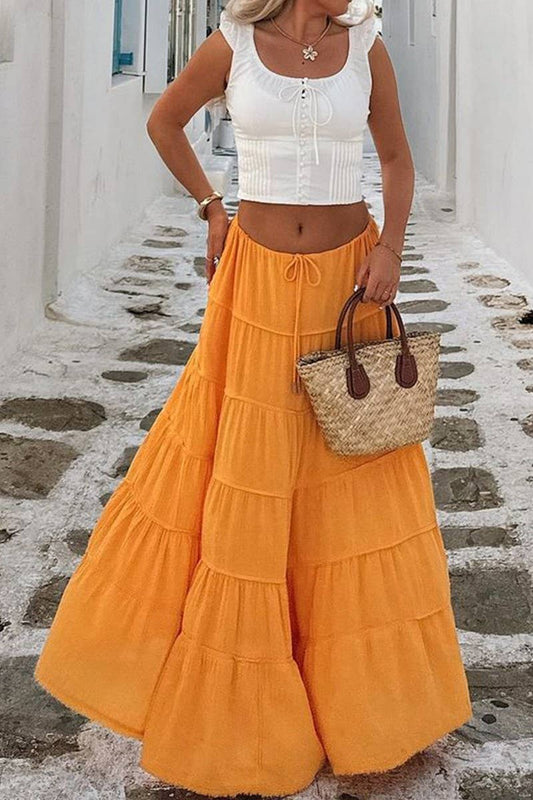 CWBLS0512_SUMMER HOLIDAY CASUAL STYLE A-LINE CAKE SKIRT