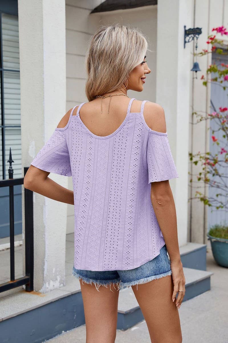 CWTBLS1722_DOUBLE STRAP OFF-THE-SHOULDER KNITTED CAMISOLE