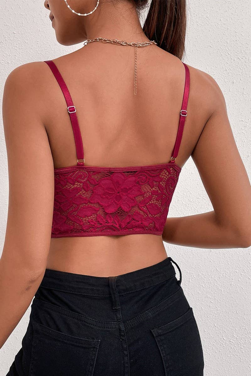 CWTTK0400_DEEP V-NECK  LACE SEXY TANK TOP