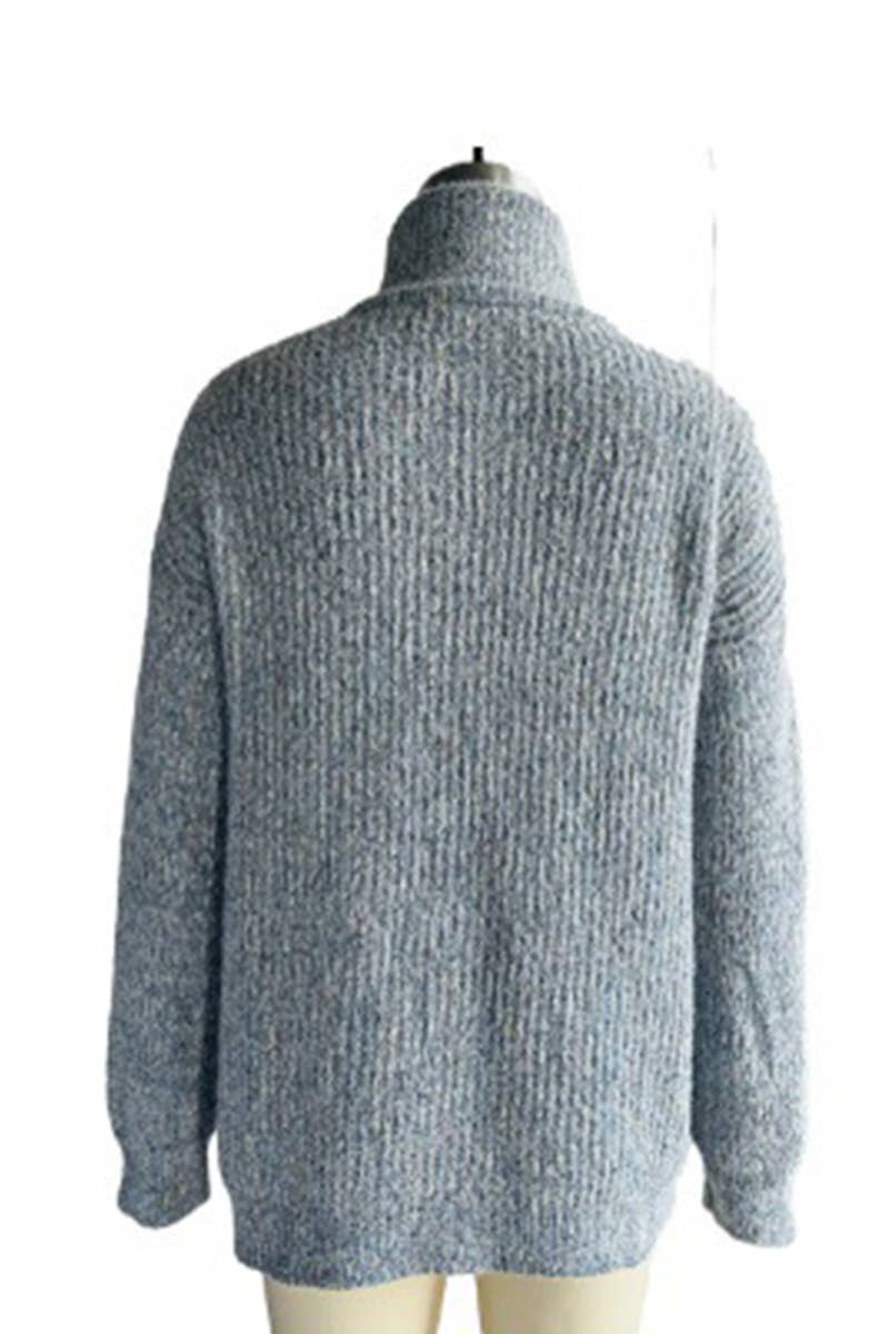 CASUAL LAPEL WITH POCKET ZIPPER CARDIGAN COAT