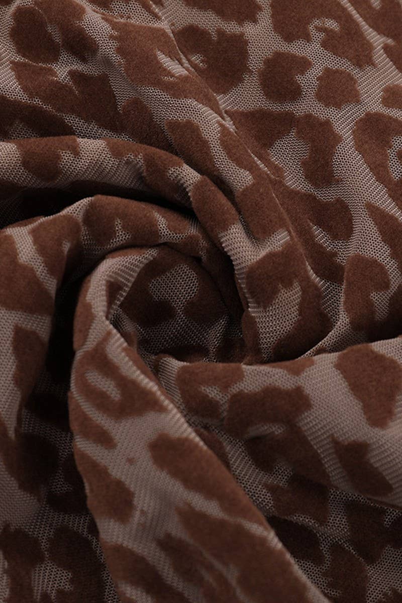 CWTBLS1928_SQUARE NECK BOW PRINT SLIM CROP TEE