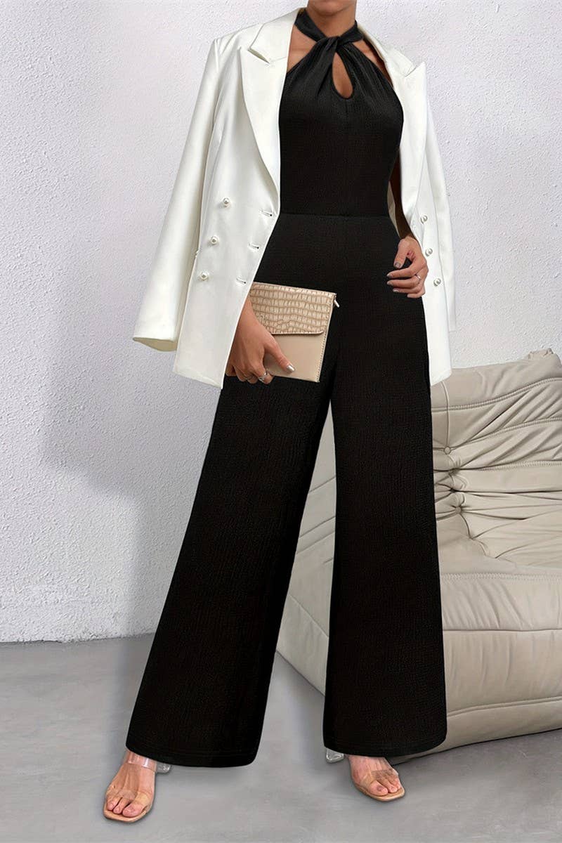 CWSBSSL0132_TEMPERAMENT SOLID COLOR HALTER NECK JUMPSUIT