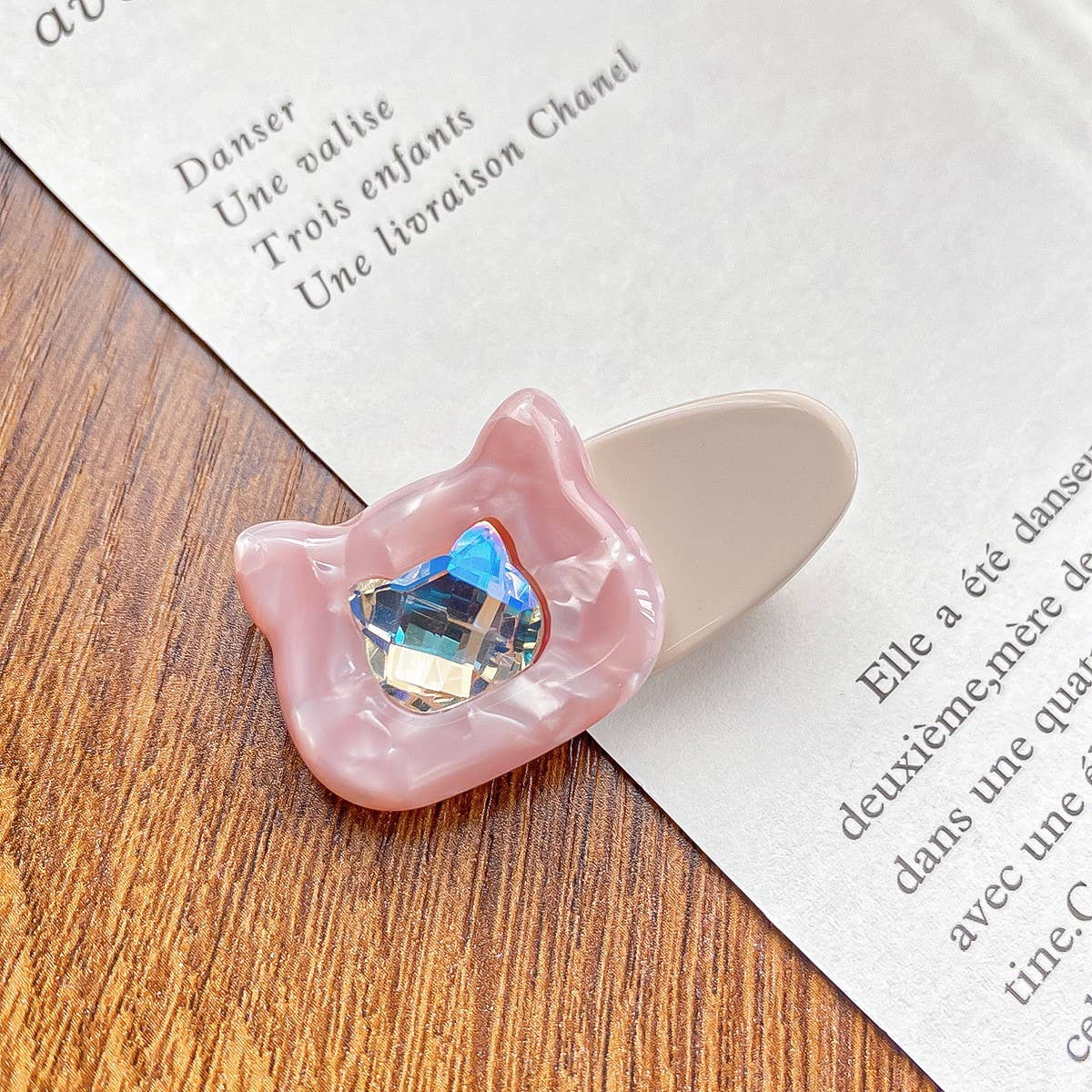 Cute Cat Hair Clip, Rhinestone Duckbill Bang Pin_CWAHA0734