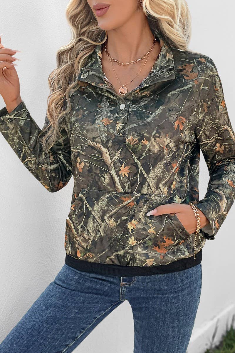 CWTBLL4050_BOTANICAL FLORAL PRINT PULLOVER SWEATSHIRT