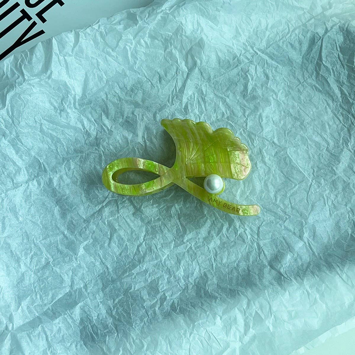 Maple Leaf Pearl Acetate Hair Claw Elegant Clip