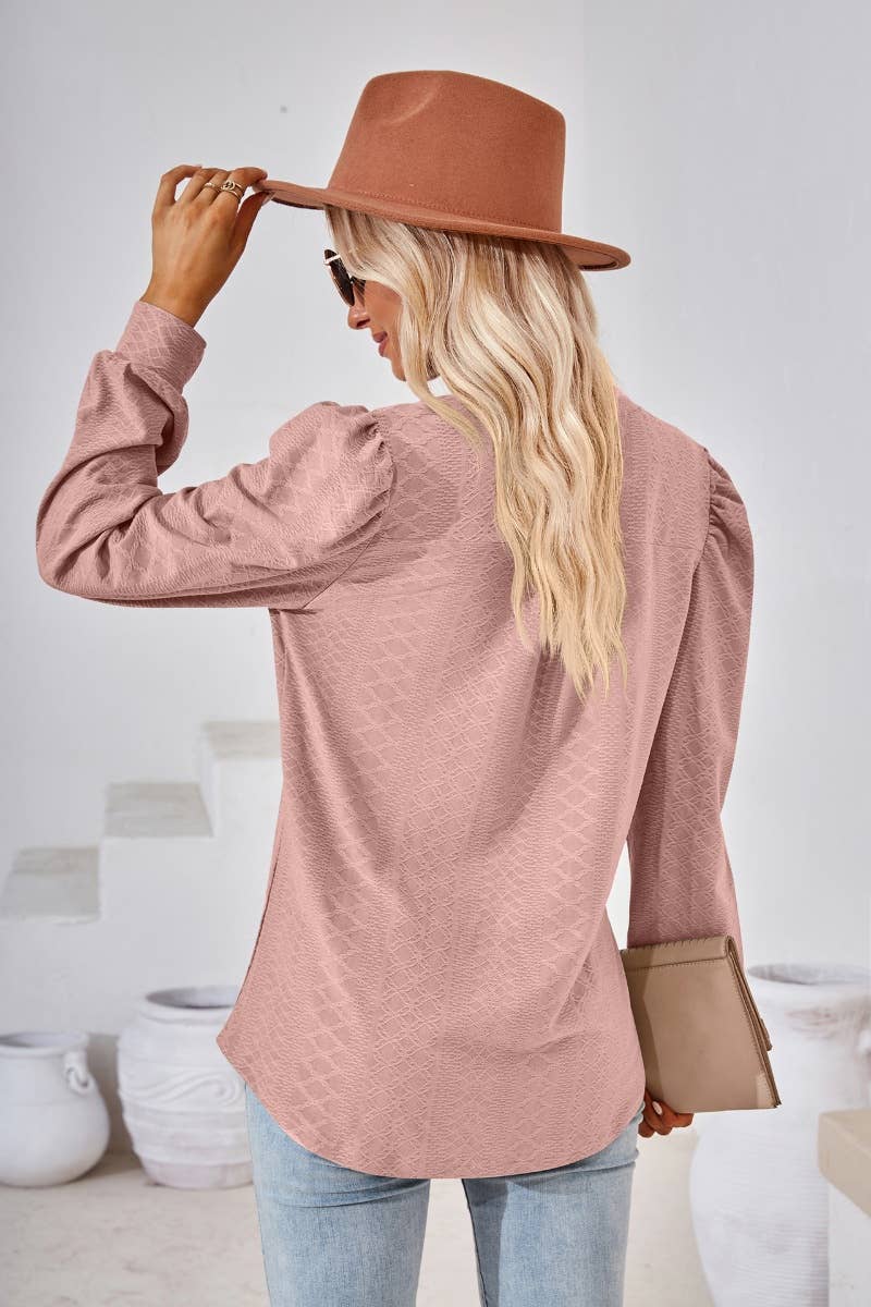CWTBLL2687_FALL COMMUTER V-NECK LONG-SLEEVED TOP