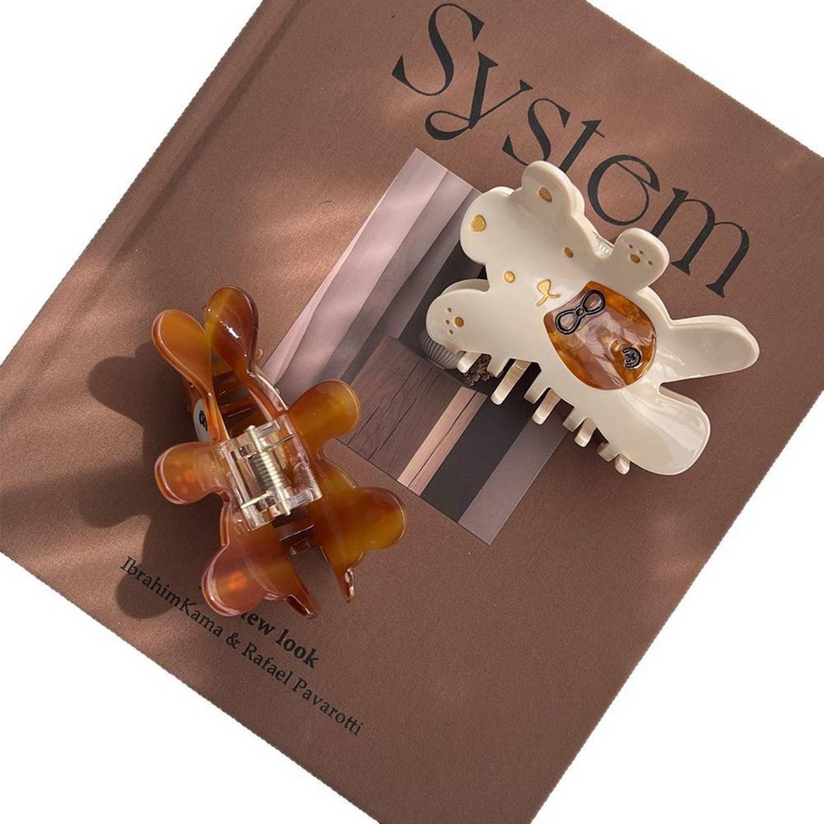 Cute Bear Acetate Hair Claw Clip for Girls