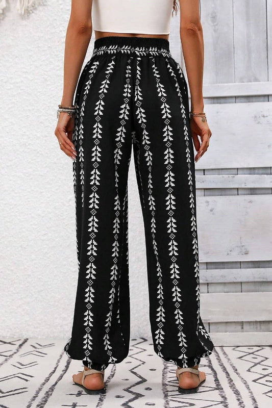 CWBMP0143_SUMMER CASUAL MESH WIDE LEG LANTERN PANTS