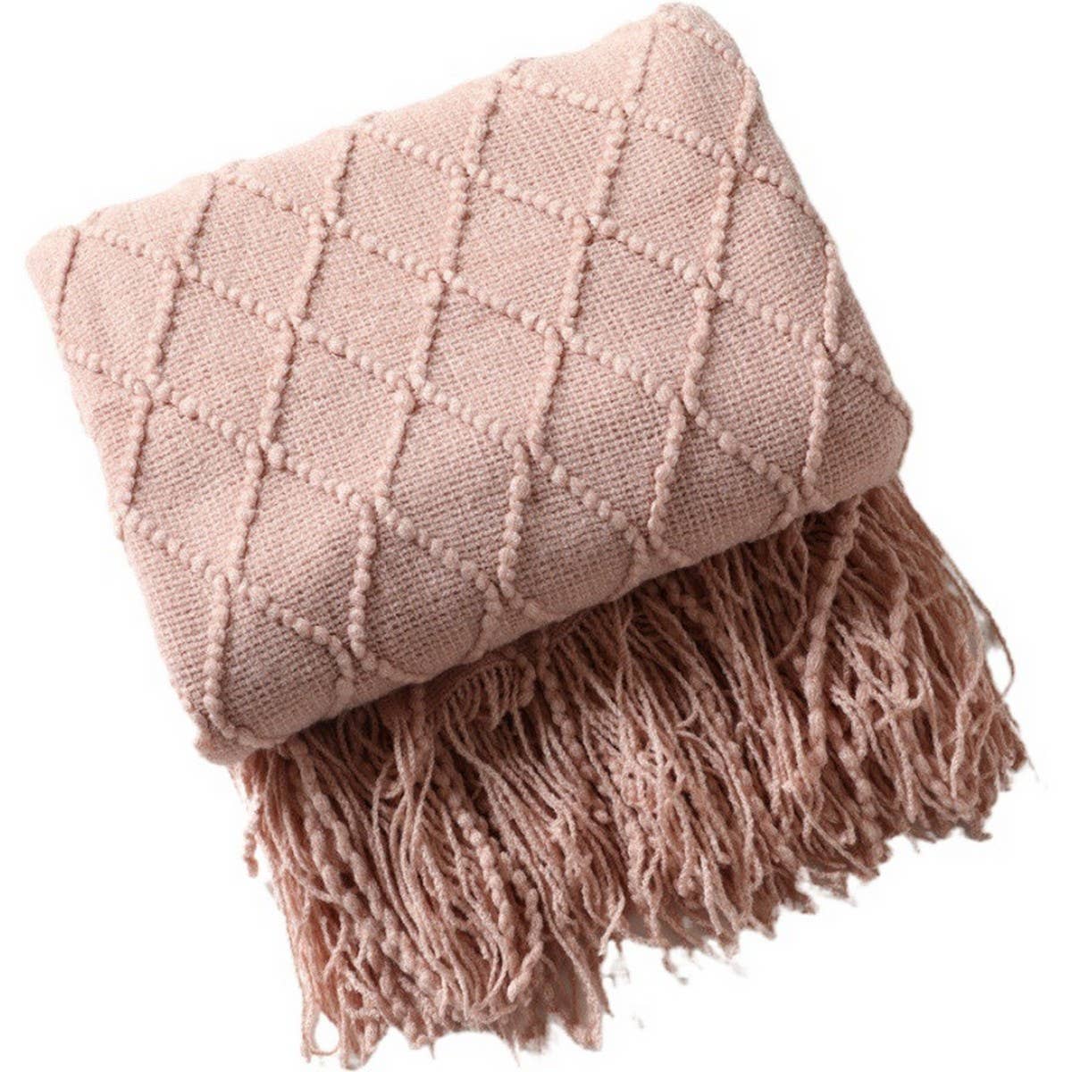 KNITTED TASSEL THIN BLANKET SOFA BLANKET