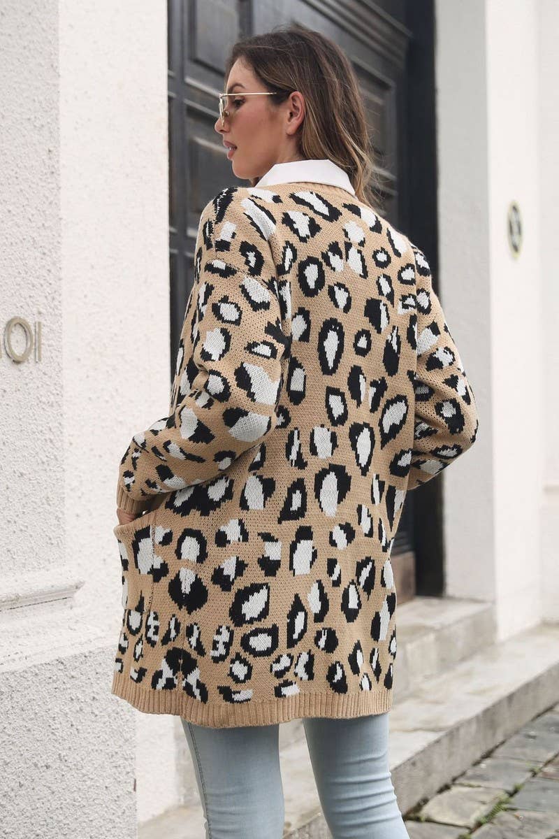 CWOCAL1259_LEOPARD JACQUARD POCKET MIDI CARDIGAN