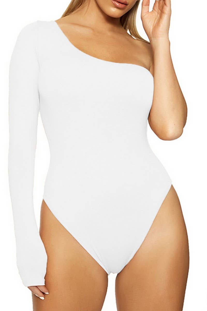 CWSBS0198_ONE SHOULDER LONG SLEEVE BODYSUIT