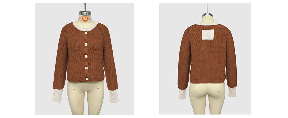 CREW-NECK SINGLE-BREASTED KNIT CARDIGAN COAT