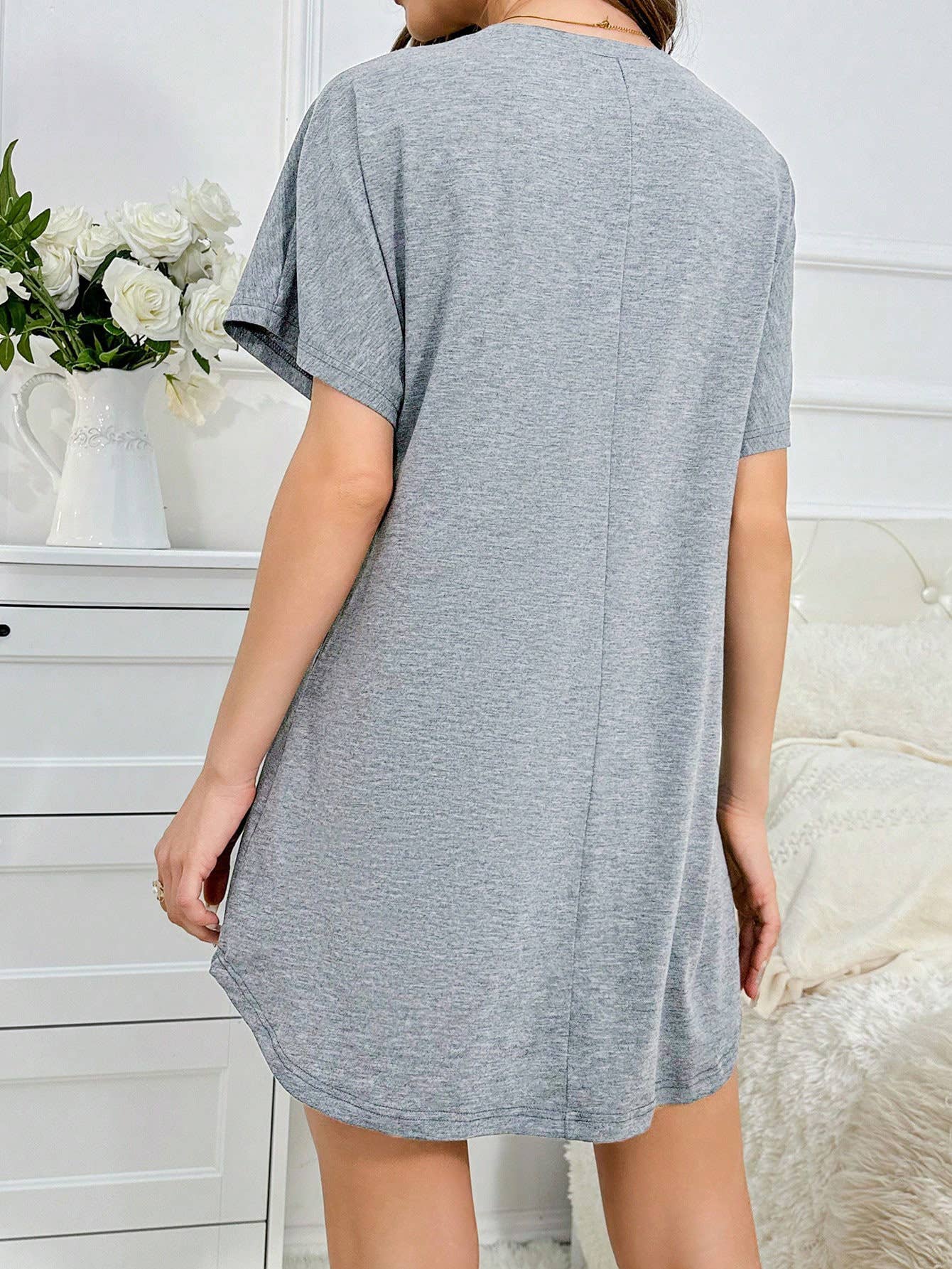 Comfortable V-neck short-sleeved home dress