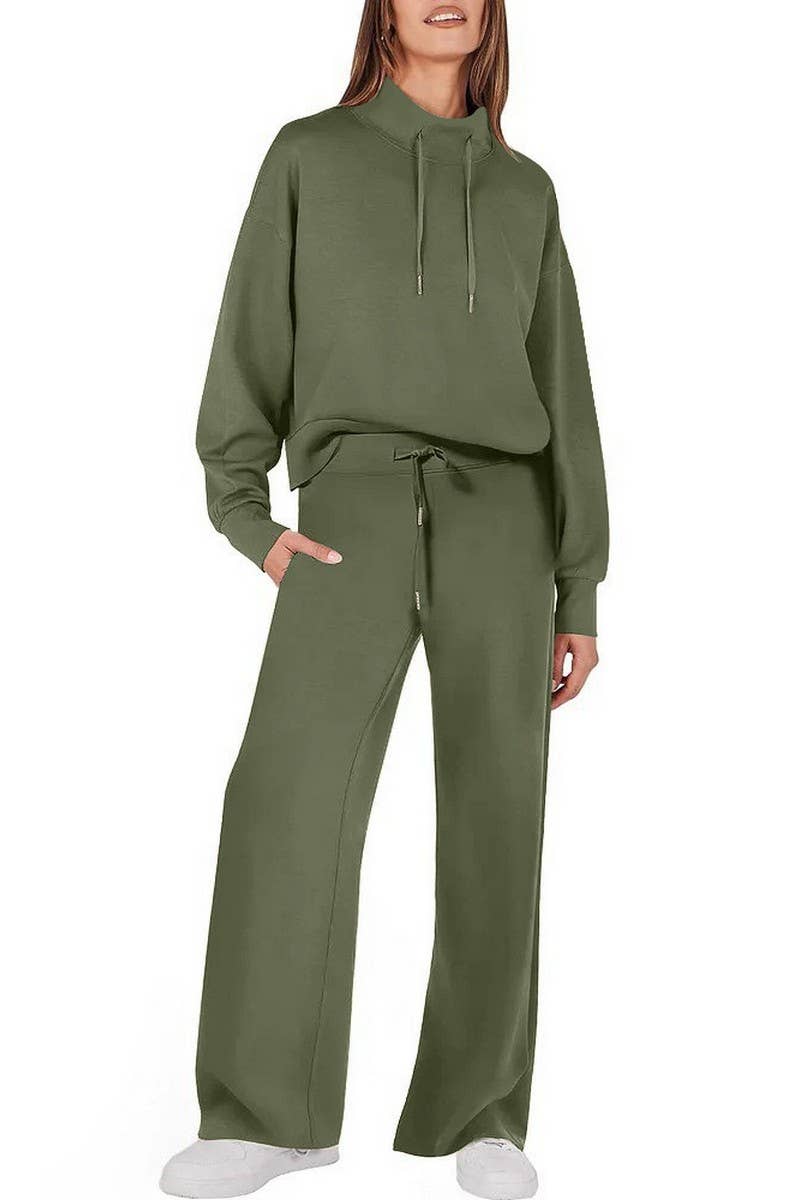 CWSS01306_FASHIONABLE CASUAL DRAWSTRING COMMUTER SUIT