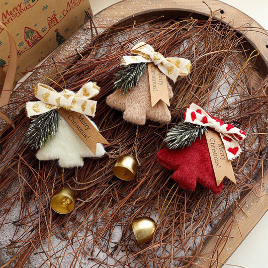 Plush Metal Bell Christmas Tree Hanging Ornament_CWMM9751