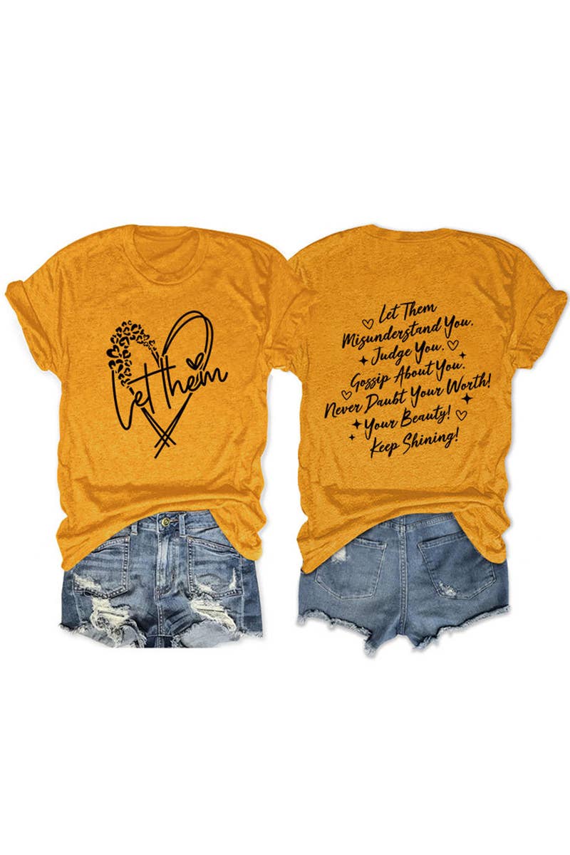 CWTTS1559_SUMMER NEW LETTER HEART PRINT CASUAL SHORT SLEEVES