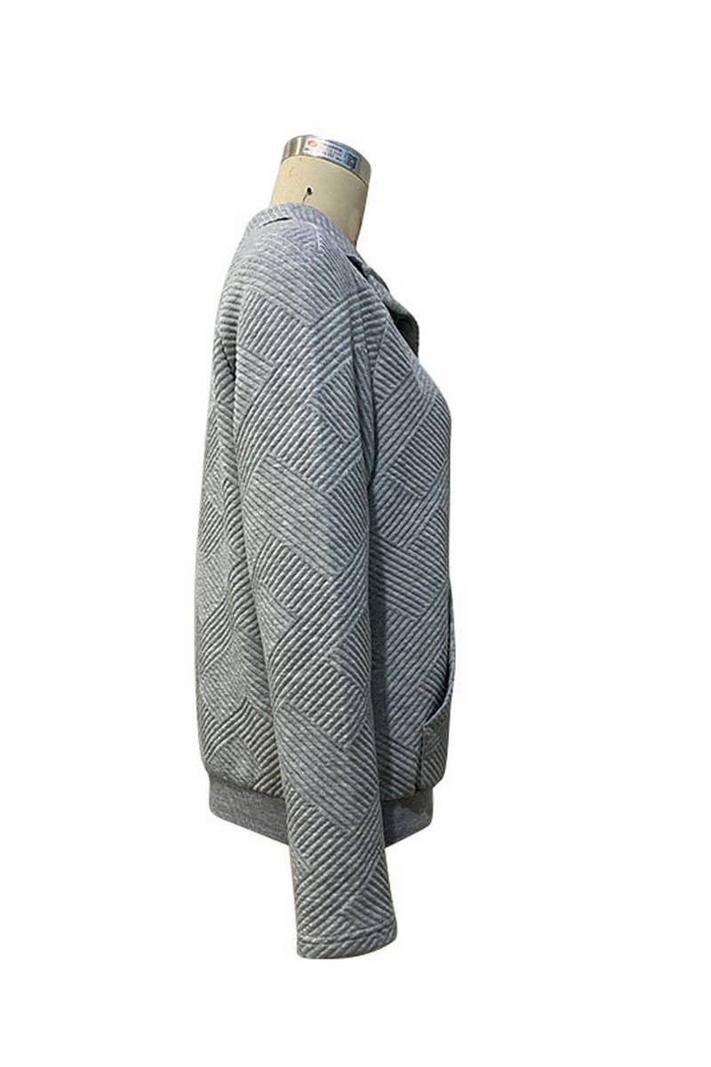 CWTBLL0972_SOLID COLOR LONG SLEEVE STAND COLLAR SWEATSHIRT