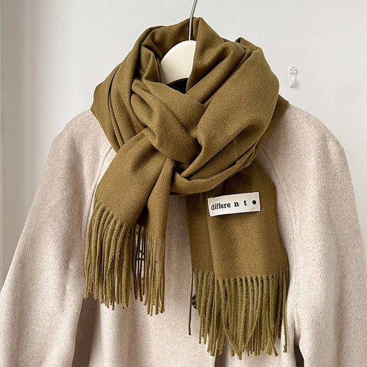 Solid Color Faux Cashmere Scarf - Wrap for Couples_CWASC1499
