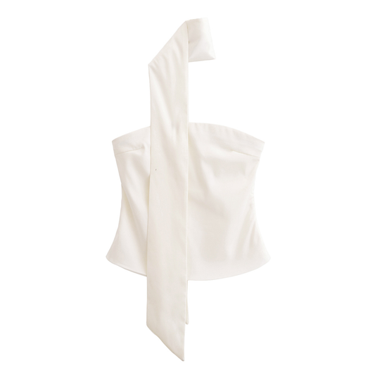 Scarf Style Satin Blouse for Women