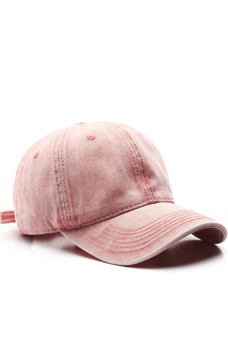 Washed Denim Solid Baseball Cap Street Style_CWAH0527
