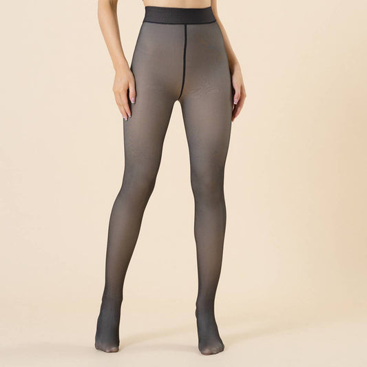 Plus Size Warm Nude Sheer Leggings with Stirrup_CWMM8968