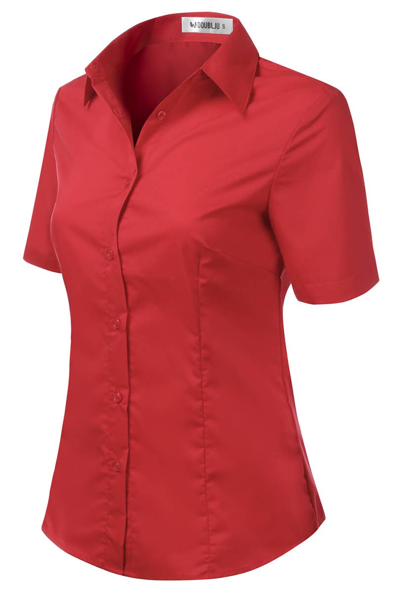 CWTSTS118-P_Slim Classic Short Sleeve Bttn Down Collar Shirt