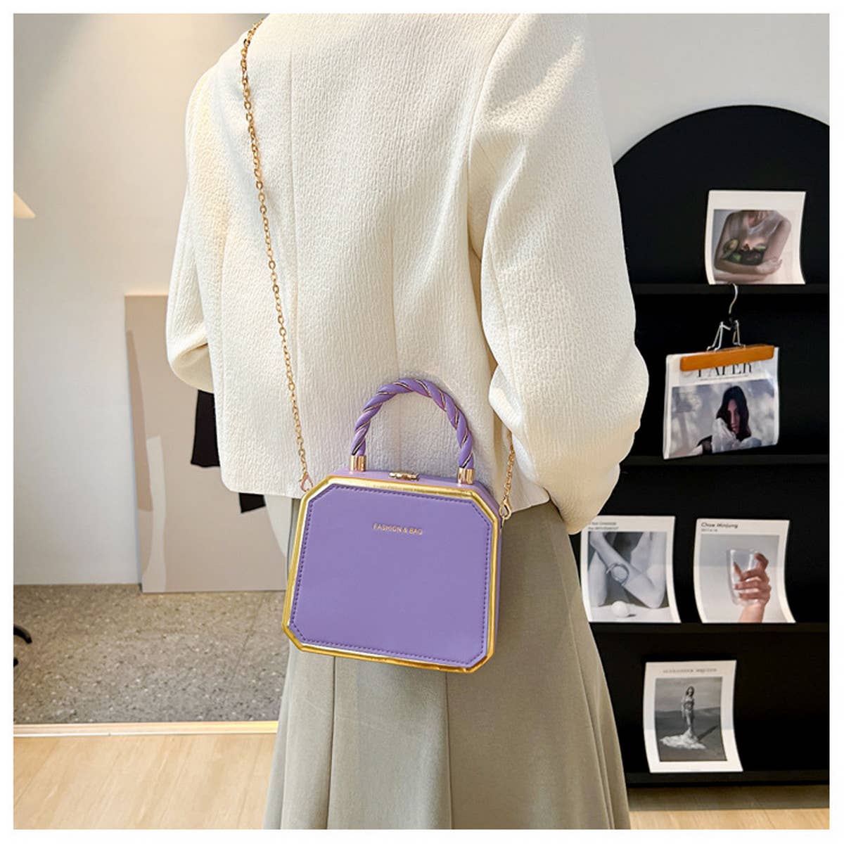 FASHIONABLE CHAIN DINNER BAG_CWAB1573