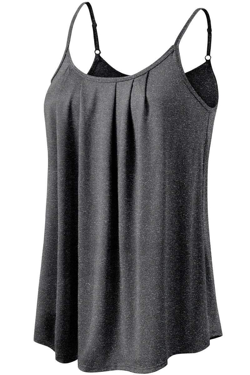 CWTTK229_Sleeveless Pleated Layered Cami Tank Knit Top