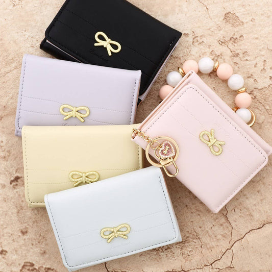 Women¡¯s Bow Heart Short Trifold Wallet Korean_CUAB00443