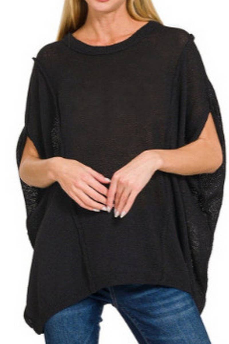 CWOSWS00162_LOOSE AND CASUAL OVERSIZED BATWING SLEEVE TOP