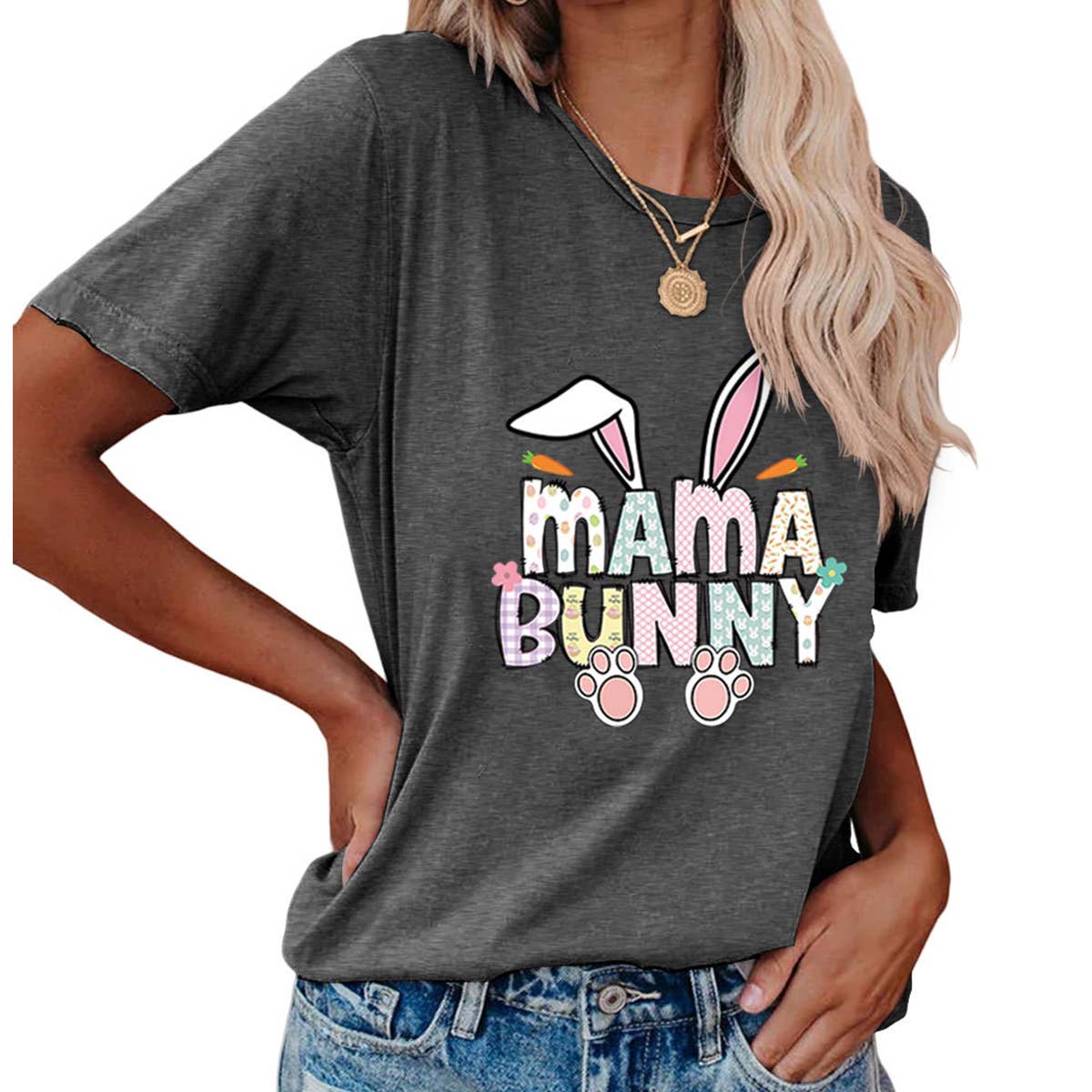 EASTER PULLOVER ROUND NECK FASHION PRINTED T SHIRT_CWTTS0855