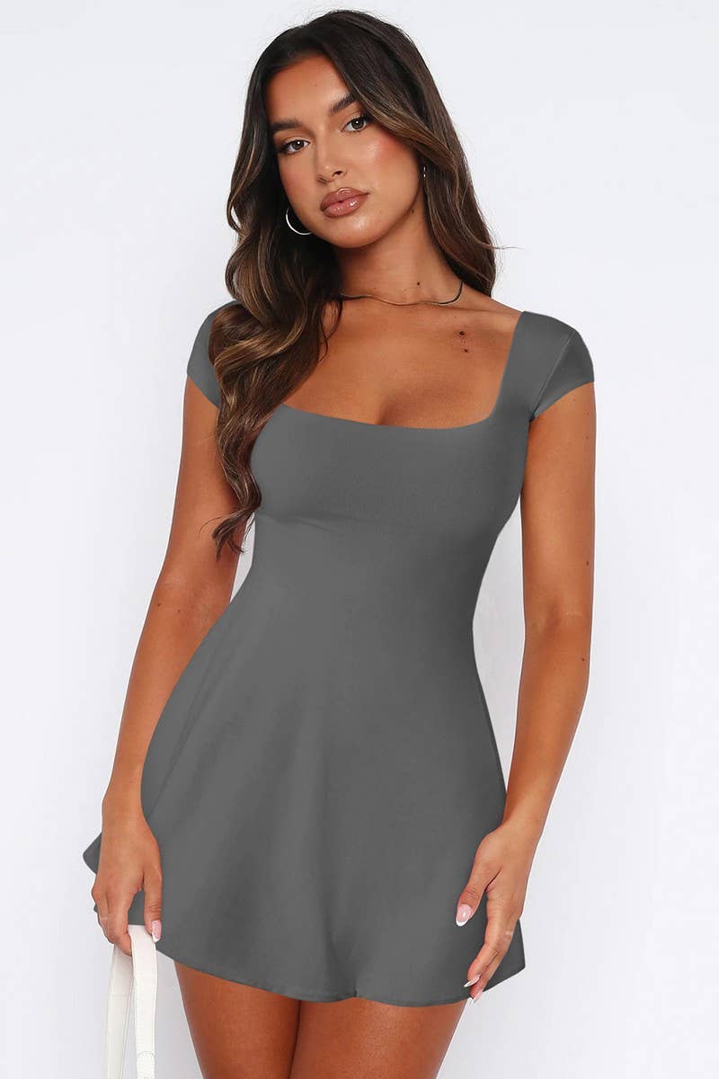 CWDSD8597_FASHION SLIM SEXY BACKLESS LACE-UP HOT GIRL DRESS