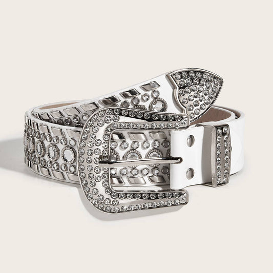 PUNK STYLE RIVET RHINESTONE BELT_CWABE0264