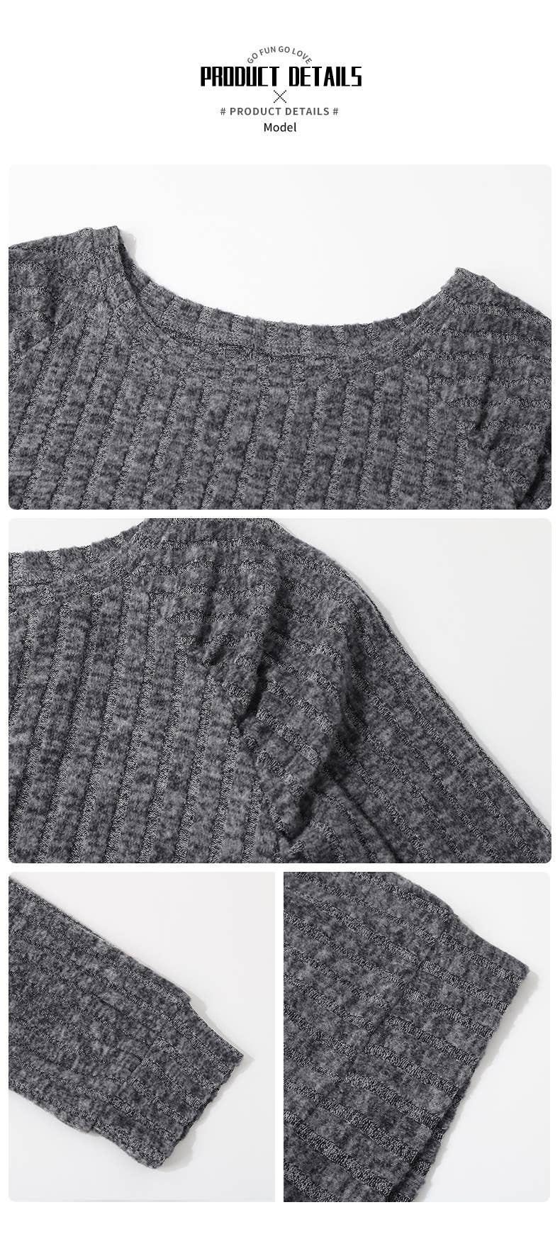 CREW-NECK PULLOVER STYLE KNITTED JACQUARD HOODIE