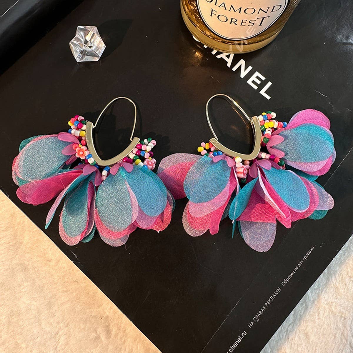 V-Shaped Beaded Tassel Earrings ? Bold Statement