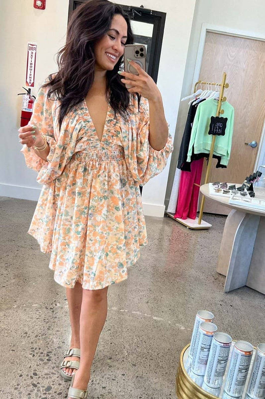 CWDSD8852_SUMMER FLORAL BOHEMIAN SHORT DRESS