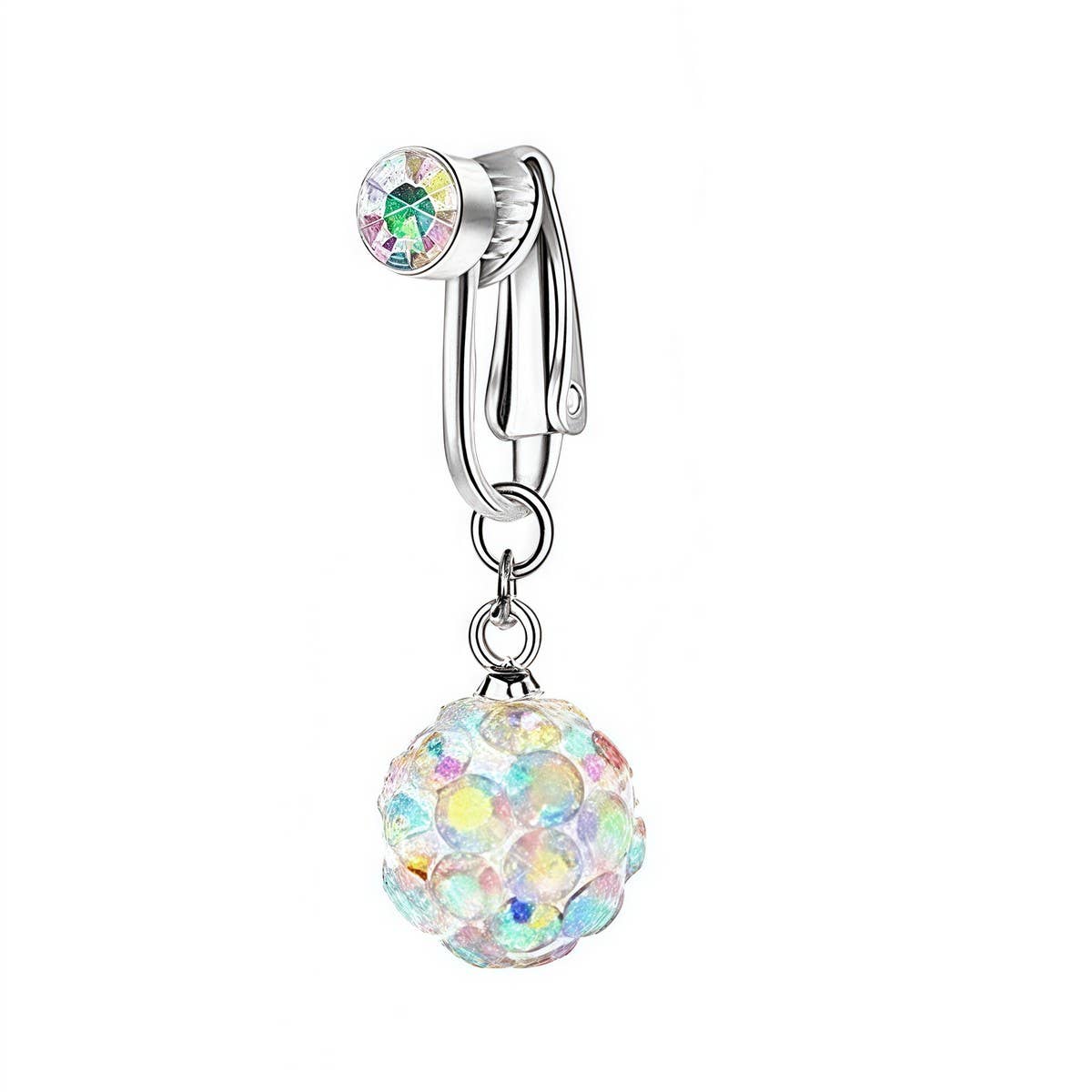 Fake Navel Clip ??No Piercing Belly Button Ring_CWMM9190