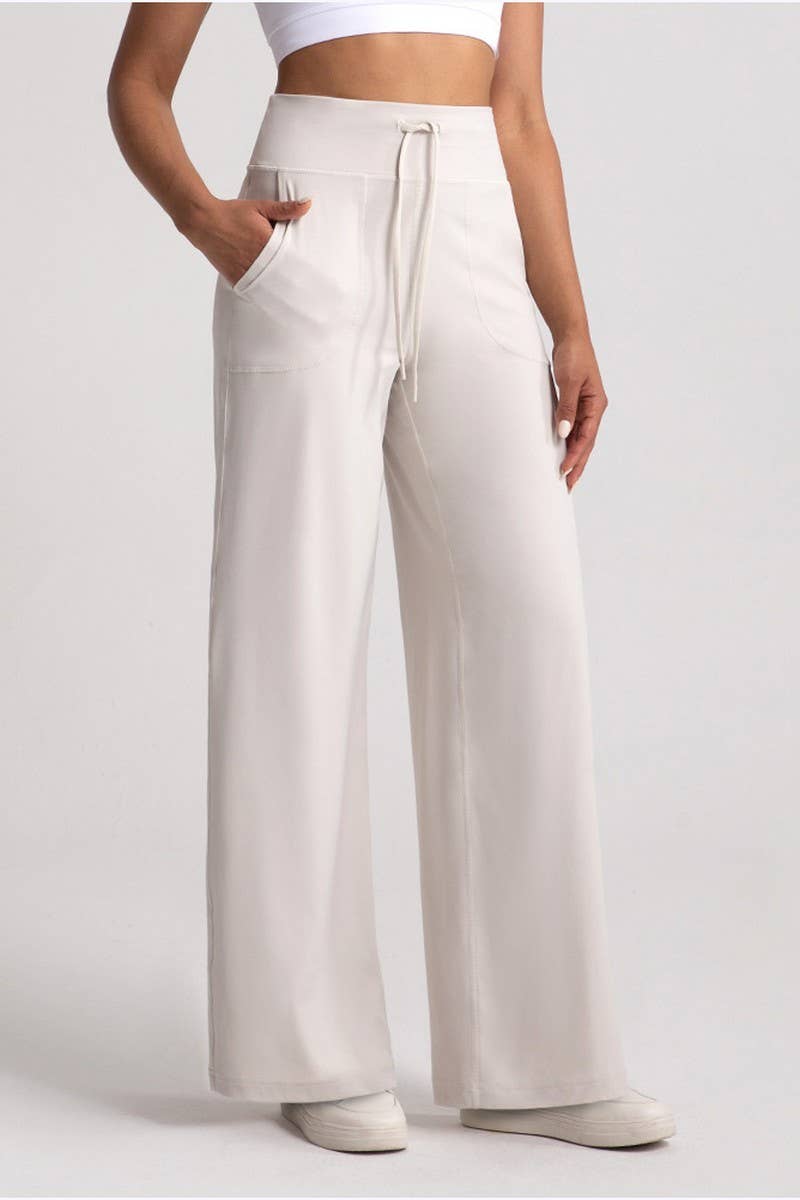 CWBLP1505_STRAIGHT DRAWSTRING HIGH WAIST LOOSE SWEATPANTS